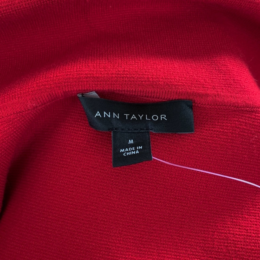 Ann Taylor red knit off the shoulder top - Picture 14 of 16